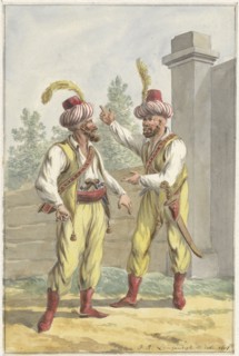 Two guards of King Louis Napoleon with turbans, 1807. Creator: Jan Antony Langendijk.