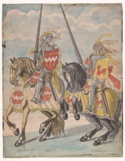 Knights with the family arms of Brandes and Hirschman, 1770-1808. Creator: Jan Brandes.