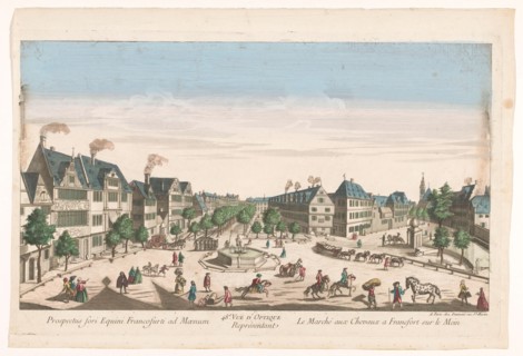 View of the Rossmarkt in Frankfurt am Main, 1745-1775. Creator: Anon.