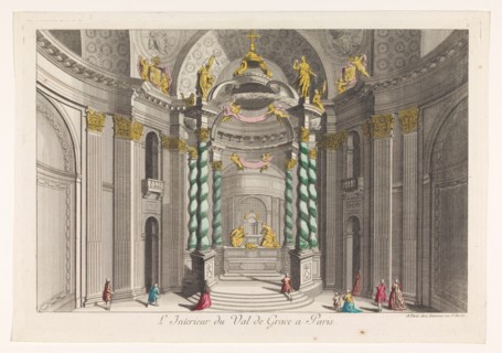 View of interior of Church Val-de-Grâce in Paris, 1745-1775. Creator: Anon.
