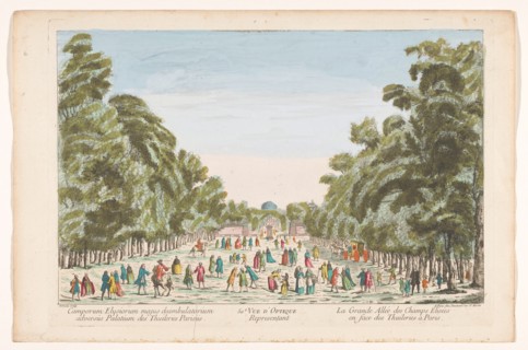 View of the Champs-Elysées in Paris seen towards the Jardin des Tuileries, 1745-1775. Creator: Anon.