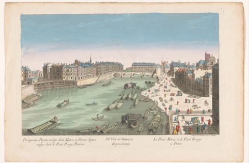 View of Pont Marie and the Pont Rouge over the Seine River in Paris, 1745-1775. Creator: Anon.