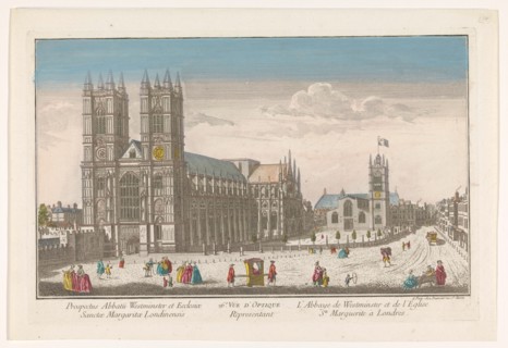 View of Westminster Abbey and St Margaret's church in London, 1745-1775. Creator: Anon.