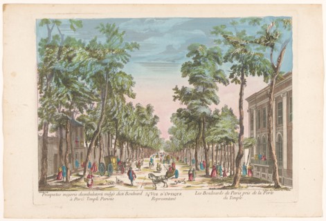View of a boulevard in Paris seen from Porte du Temple, 1745-1775. Creator: Anon.