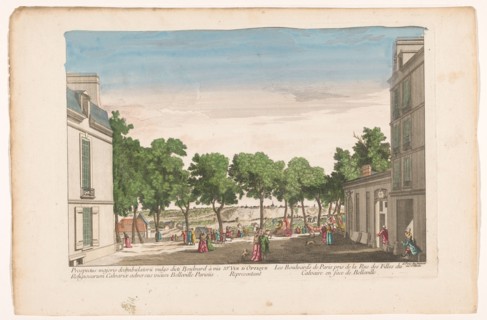 View of a boulevard in Paris, seen from Rue des Filles du Calvaire towards..., 1745-1775. Creator: Anon.