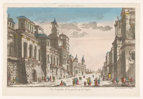 View on a street towards the sea in Naples, 1745-1775. Creator: Anon.