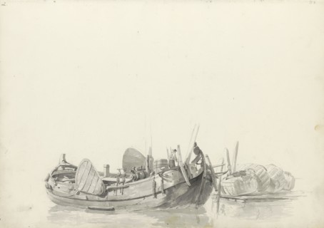 Moored boat at a jetty, 1797-1838. Creator: Johannes Christiaan Schotel.