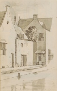 Rear facades of houses along a quay, c.1783-c.1797. Creator: Johannes Huibert Prins.