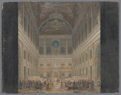 View of a festive ball in the interior of the town hall in Amsterdam, on June 6, 1768, (1768-1787). Creator: Anon.