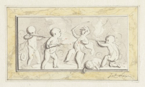 Putti at war, c.1752-c.1819. Creator: Juriaan Andriessen.