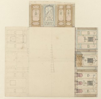 Design for the decoration of three walls of a room, c.1752-c.1819. Creator: Juriaan Andriessen.