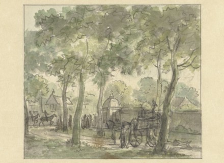 Country road along wall with dome, 1752-1819. Creator: Juriaan Andriessen.