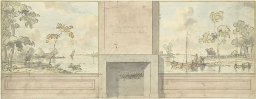 Design for room wall for the D. Luden dining room, 1785. Creator: Juriaan Andriessen.