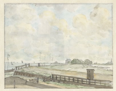 View of dyke outside Amsterdam, 1785. Creator: Juriaan Andriessen.