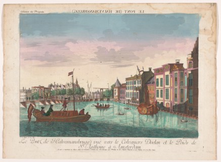 View of the Halvemaansbrug over the Amstel in Amsterdam, 1755-1779. Creator: Johann Friedrich Leizelt.