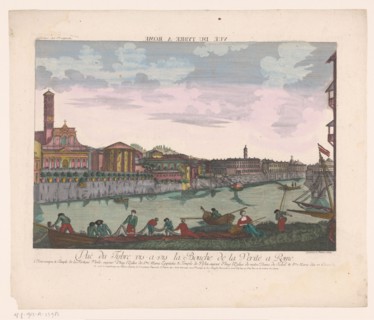 View of Rome from the Tiber, 1755-1779. Creator: Balthasar Friedrich Leizelt.