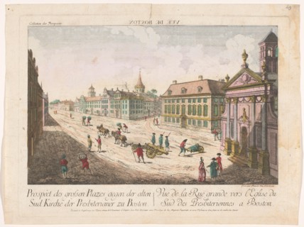 View of the South Presbyterian Church in Boston, 1755-1779. Creator: Franz Xavier Habermann.