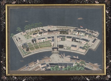 The island of Deshima, c.1833-c.1836. Creator: Workshop of Kawahara Keiga.