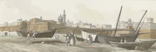 View of the port of Bari on the south side, 1778. Creator: Louis Ducros.