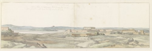 View of unfinished Citta Nuova at Ras il-Qala bay on Gozo, 1778. Creator: Louis Ducros.
