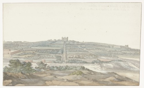 View of Vedala Palace of the Grand Master, located in the Boschetto, Malta, 1778. Creator: Louis Ducros.