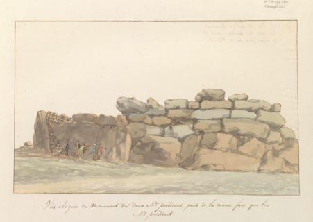 Monument of Phoenicians or Carthagenians on the island of Gozo, 1778. Creator: Louis Ducros.