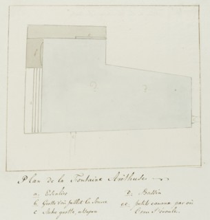Plan of the Fountain of Arethusa on Orhtygia Island, Syracuse, 1778. Creator: Louis Ducros.