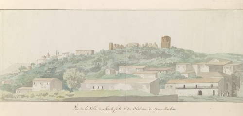 View of Monteforte Irpino and San Martino castle, 1778. Creator: Louis Ducros.