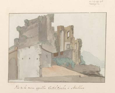 View of Ruin, so-called Castel Vecchio, in Avellino, 1778. Creator: Louis Ducros.