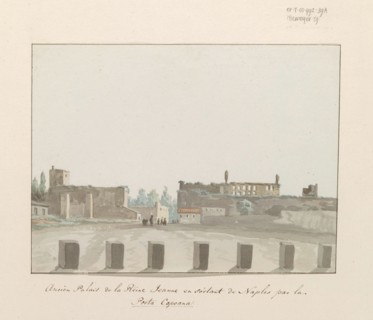 Ancient Palace of Queen Jeanne when leaving Naples through the Porta Capuana, 1778. Creator: Louis Ducros.