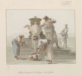 Washerwomen of Chiaja in Naples, 1778. Creator: Louis Ducros.