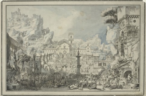 Allegory of the Catholic Church: Plenary Indulgences (Indulgences plénières), c.1790.  Creator: Louis Jean Desprez.