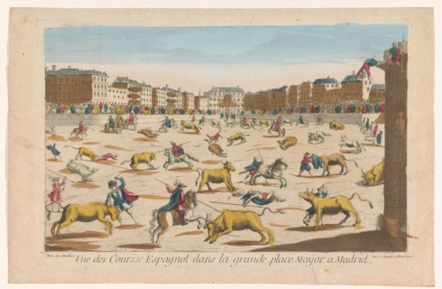 View of a bullfight on the Plaza Mayor in Madrid, 1759-c.1796. Creator: Louis-Joseph Mondhare.