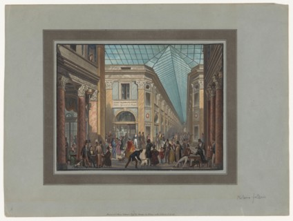 The print shop of Luigi Valeriano Pozzi in the Galleria Vittorio Emanuele in Milan, 1788-1847.  Creator: Luigi Valeriano Pozzi.