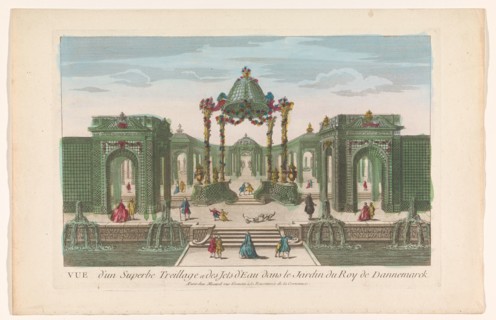 View of the Pergola and the fountains of a garden of the king of Denmark, 1700-1799. Creator: Anon.