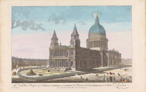 View of Saint Paul's Cathedral in London seen from the northwest side, 1722-after 1758. Creator: Nicolas Jean Baptiste Poilly.
