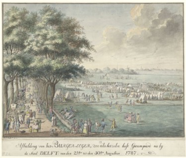 Encampment at Delft, August 1787, (1787). Creator: P.A. Robart.