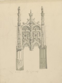 Part of a screen in front of the altar in the Cathedral Sainte-Cécile in Albi, c.1850. Creator: Petrus Josephus Hubertus Cuypers.