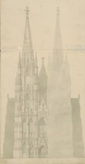 Facade of a Gothic cathedral, c.1850. Creator: Petrus Josephus Hubertus Cuypers.