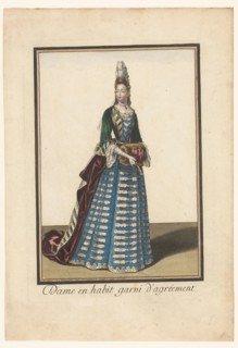 Lady in a dress trimmed with embellishment, c.1685-c.1690. Creator: Unknown.