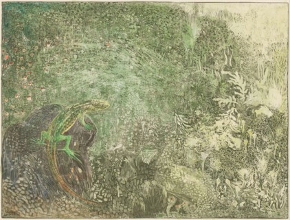 Lizard on a stone, 1878-1917. Creator: Theo van Hoytema.
