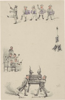 Menu with teachers and students, 1886. Creator: Theo van Hoytema.