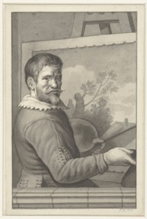 Portrait of an unknown painter at his easel, 1700-1800. Creator: Anon.