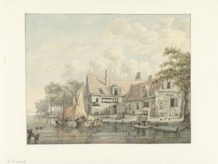 Farmyard on the water, 1794-1863. Creator: Gerrit Hulseboom.