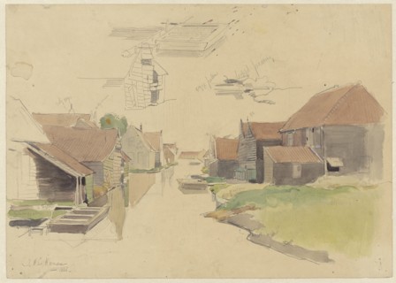 Studies of houses in the Vinkenbuurt, Amsterdam, 1886. Creator: Jan Hanau.