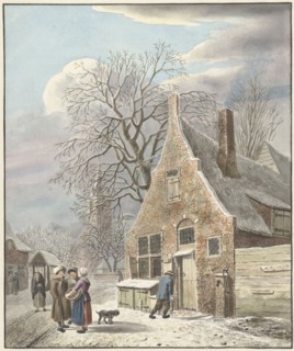 Village under snow, 1773-1823. Creator: Johannes Christiaan Janson.