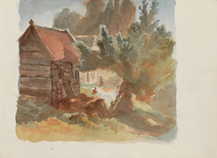 Tree in front of a hut, 1864-1865. Creator: Maria Vos.