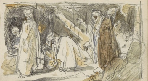 Street with figures, 1922. Creator: Marius Bauer.