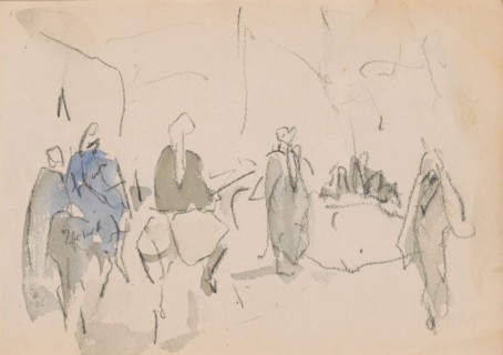 Egyptians on donkeys, 1919. Creator: Marius Bauer.