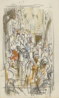 Street with figures in Biskra, 1922. Creator: Marius Bauer.